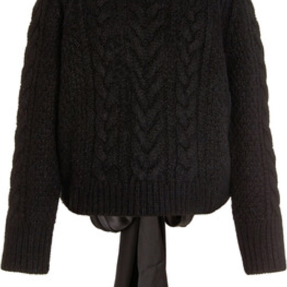 Cecilie Bahnsen Geneva Open Back Chunky Knit Sweater Black - Picture 5 of 5